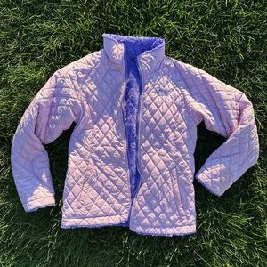 The Northface girls fur lined reversible jacket size large 14/16